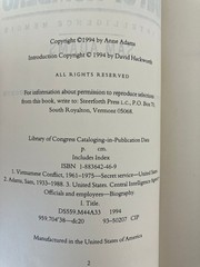 War of Numbers Sam Adams 1994 Intelligence Memoir Steerforth Press Paperback