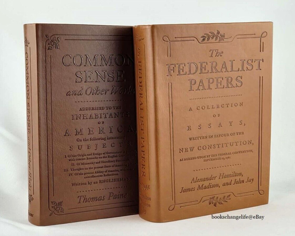 COMMON SENSE and THE FEDERALIST PAPERS ~ Set of 2 Faux Leather Books BRAND NEW ~