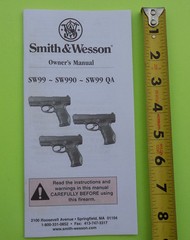 SMITH & WESSON SW99, SW990 & SW99 QA PISTOL INSTRUCTION MANUAL, 31 PAGES OF INFO