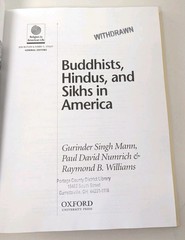 2001 Buddhists, Hindus, and Sikhs in America HC Singh Mann Nunrich Williams 160p