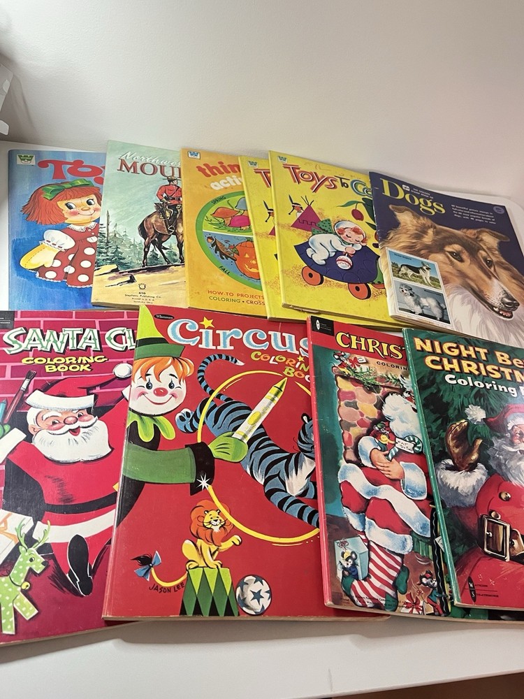 Vintage Coloring Book Lot 60s 70s VTG CHRISTMAS | Birds | Big Whooper | UNUSED