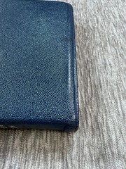 Vintage Holy Bible KJV Oxford Blue Morocco Leather Concordance Pocket Size Silk