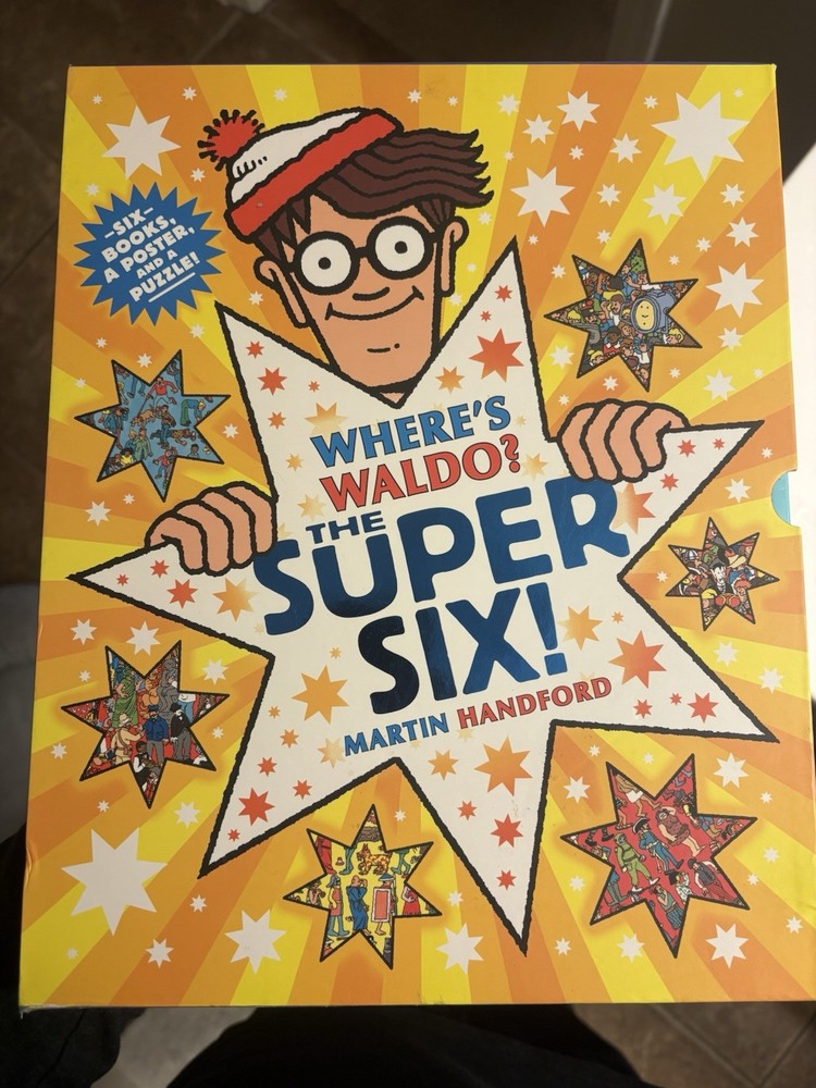 Where’s Waldo? The Super Six! by Martin Handford 6 Books Poster and A Puzzle