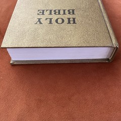Holy Bible Placed by The Gideons King James Version 1985 Hardcover Gold GUC