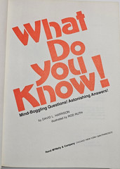 SIGNED Vtg 1981 WHAT DO YOU KNOW David Harrison HC Illus TRIVIA 1st Prtg