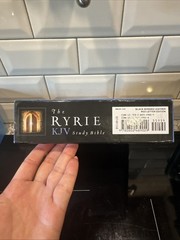NIB KJV Ryrie Study Bible Black Genuine Leather Bound Red Letter Reference Tools
