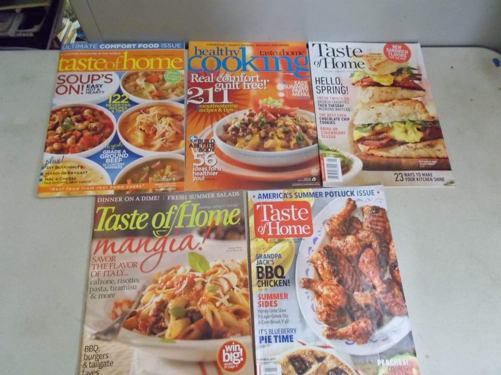 5 TASTE OF HOME MAGAZINE VARIOUS ISSUES FROM 2008 – 2019