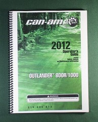 2012 Can-Am Outlander 1000XT Owner’s Manual: 160 Pages & Protective Covers