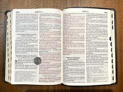 French Bible LARGE PRINT, Segond 1910 Bonded Leather Thumb Index, Red Letter