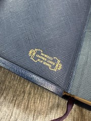 Vintage Holy Bible KJV Oxford Blue Morocco Leather Concordance Pocket Size Silk