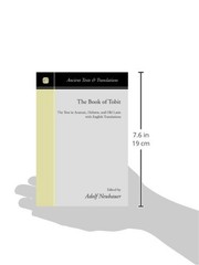 Adolf Neubauer The Book of Tobit (Paperback) Ancient Texts and Translations