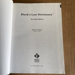 Black’s Law Dictionary, 7th Deluxe Edition Bryan A. Garner hardcover