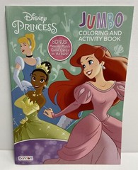 3pc Gift Set Disney Princess Coloring Activity Books Crayons Bookmarks Kids Fun