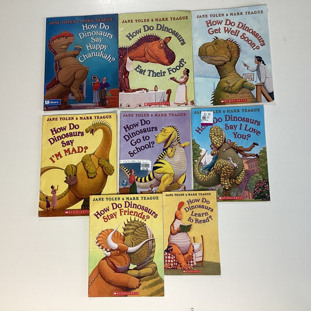 Jane Yolen Mark Teague How Do Dinosaurs Preschool Story 8 Children’s Book Lot