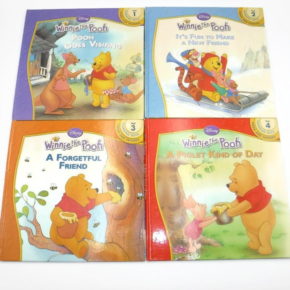 Playhouse Disney LEARNING WITH POOH & Friends Winnie Books Hardcover Vol 1 2 3 4