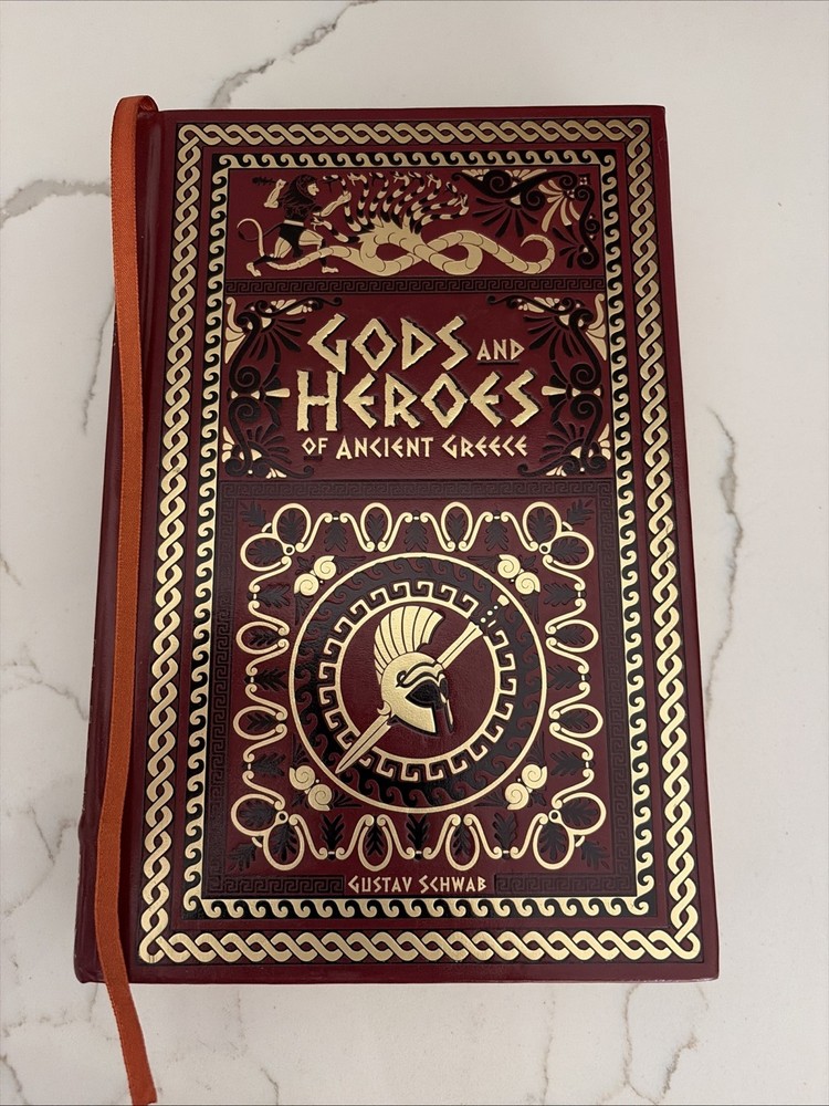 GODS AND HEROES OF ANCIENT GREECE by Gustav Schwab Leather Bound NICE CONDITION!