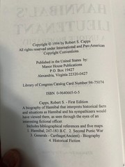 Hannibal’s Lieutenant A Unique Biography of Hannibal Capps HC DJ Rome Punic War
