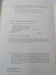 Handbook of Mineralogy Vol. 1 : Elements, Sulfides, Sulfosalts