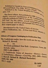 CONFEDERATE READER HOW THE SOUTH SAW THE WAR RICHARD HARWELL DOVER 1989 CIVIL.