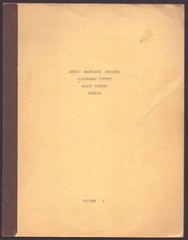 EARLY MARRIAGE RECORDS CLACKAMAS COUNTY WASCO COUNTY OREGON. VOLUME 1