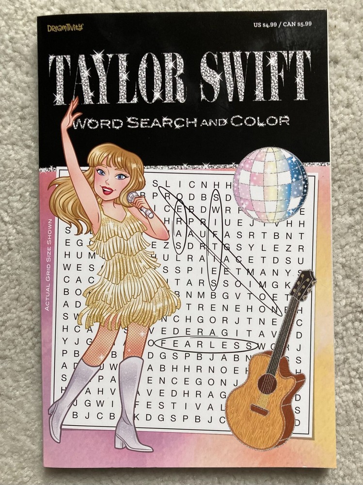 Taylor Swift Word Search and Color NEW Paperback 31 puzzles / 31 coloring pages