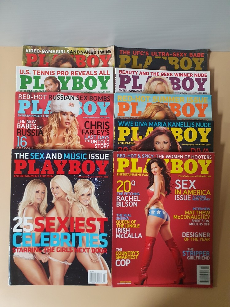 Playboy Magazines/ Lot Of 9 (2008)