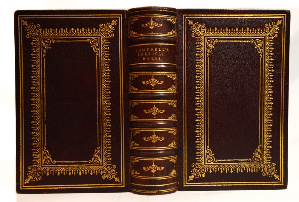 1863 WA Hill, Poetical Works of Thomas Campbell, Full Leather Fine Binding