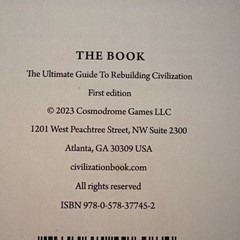 The Book: Ultimate Guide to Rebuilding Civilization 2023 1st Edition Stated HC