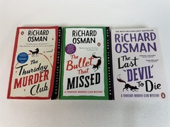 Richard Osman * Lot 3 Thursday Murder Club Bullet that Missed Last Devil to Die