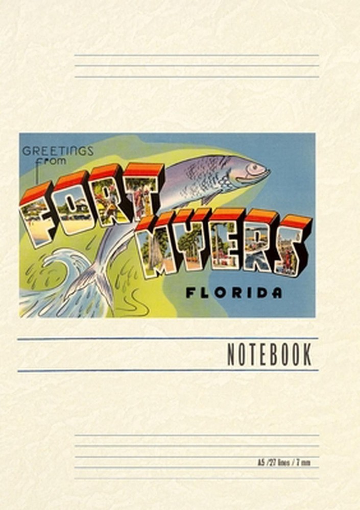Vintage Lined Notebook Greetings from Ft. Myers, Florida by Found Image Press Pa