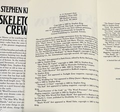 Skeleton Crew Stephen King 1985 Putnam Hardcover Dust Jacket Book Club Edition