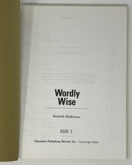 HOME SCHOOL: Wordly Wise: Book 5 by Kenneth Hodkinson – 1970 PB w/ Teacher’s Key