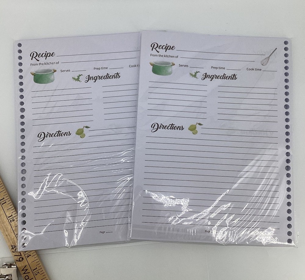 SOLIGT Blank Recipe Organizer Book Binder Double Sided Pages 240 Recipes W/Tabs