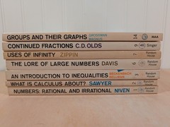 7-Book Lot New Mathematical Library Series 1960s Beckenbach, Niven, Magnus, Olds