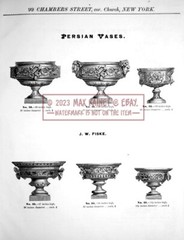 J W Fiske (1865) Ornamental Iron Vases Fountains Statues Catalog * Garden Pieces