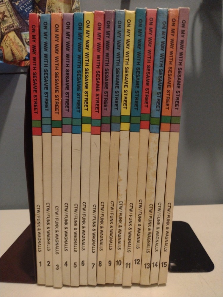 1989 On My Way With Sesame Street Books Complete Set 1-15 CTW Funk & Wagnalls