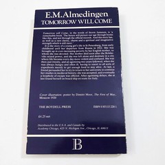 Book Tomorrow Will Come E.M. Almedingen PB 1983 Boydell Press Vintage