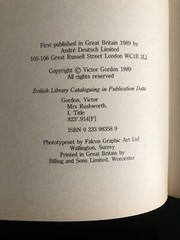 Victor Gordon Mrs Rushworth Andre Deutsch 1989 First Edition H/C V/G