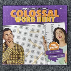 Lot of 2 Supersized Solving Colossal Puzzles 1-Crossword & 1-Word Hunt 3’ Poster