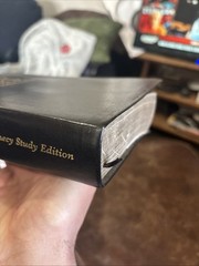 Holy Bible Prophecy Study Edition NKJV Genuine Leather Black Red Letter Gold Gld