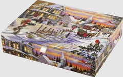 PETER PAUPER PRESS Village Sleigh Ride 17.78 cm x 12.7 cm, Gold and White
