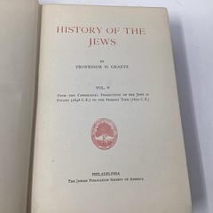 History Of The Jews Heinrich Graetz 1891-1898 Volumes 1-6 Antique Book Set