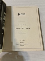 Janis Joplin “JANIS” 1971 1st Edition Song Book by David Dalton READ DISCRIPTION