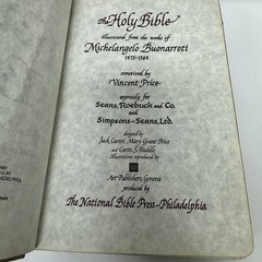 1964 Family Bible KJV Michelangelo Illustrations Vincent Price Sears