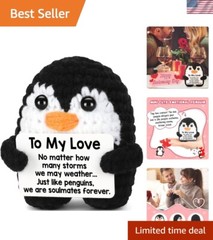 Adorable Crochet Penguin with Love Card – Perfect Gift for Boyfriend/Girlfriend