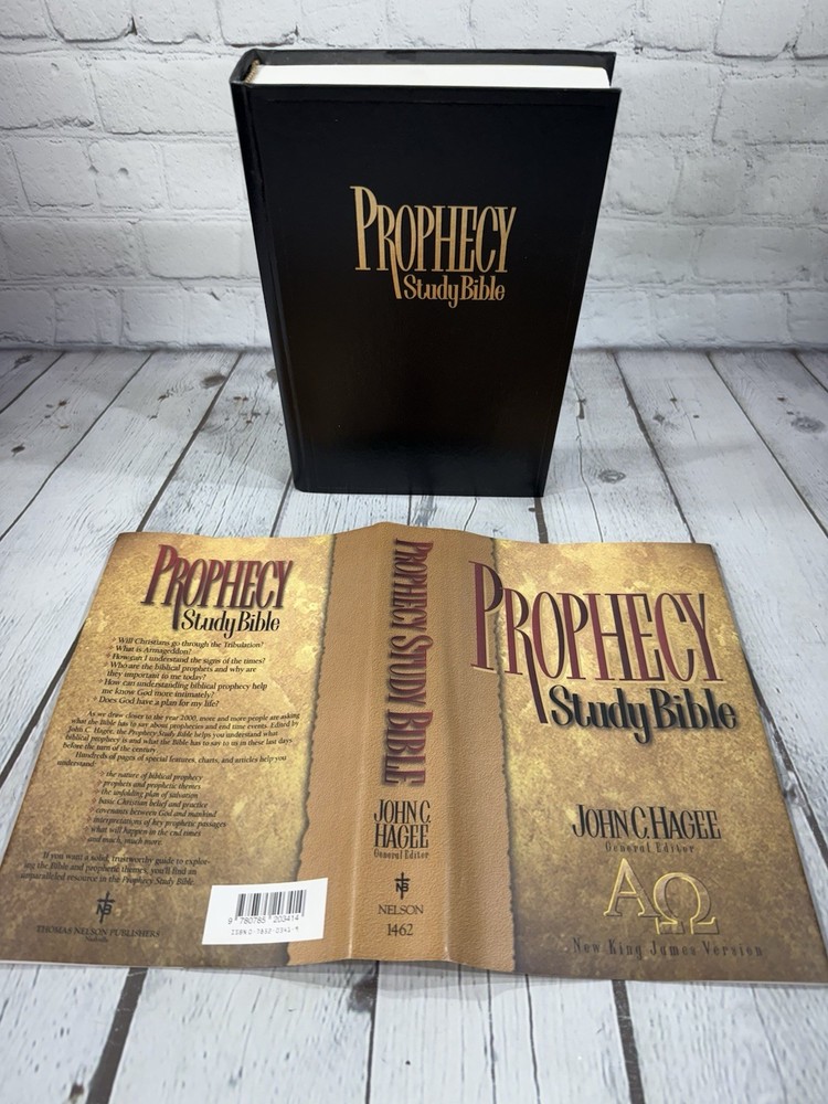Prophecy Study Bible By John Hagee (New King James Version) Hardcover DJ 1997
