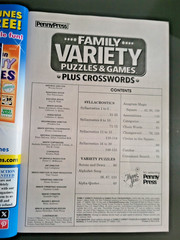 Lot of 2 Family Variety Puzzles & Games & 1 Book With Crosswords by Penny Press