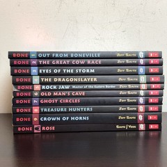 Lot of 10 BONE Graphic Novel Series by Jeff Smith Complete 1-9 & Rose a Prequel