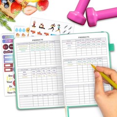 Food and Fitness Journal Hardcover Wellness Planner Workout Journal for Women…