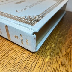Holy Bible King James Version Our Family Bible 1971 White & Gold 11.5” Vintage